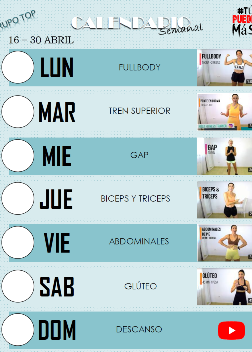 Calendario TOP Abril 2024 2- Rosa Fitness Trainer